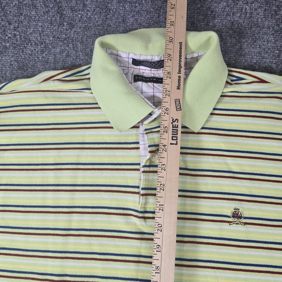 Men's Tommy Hilfiger Striped Polo Shirt - Size XL Extra Large Green - Picture 7 of 14